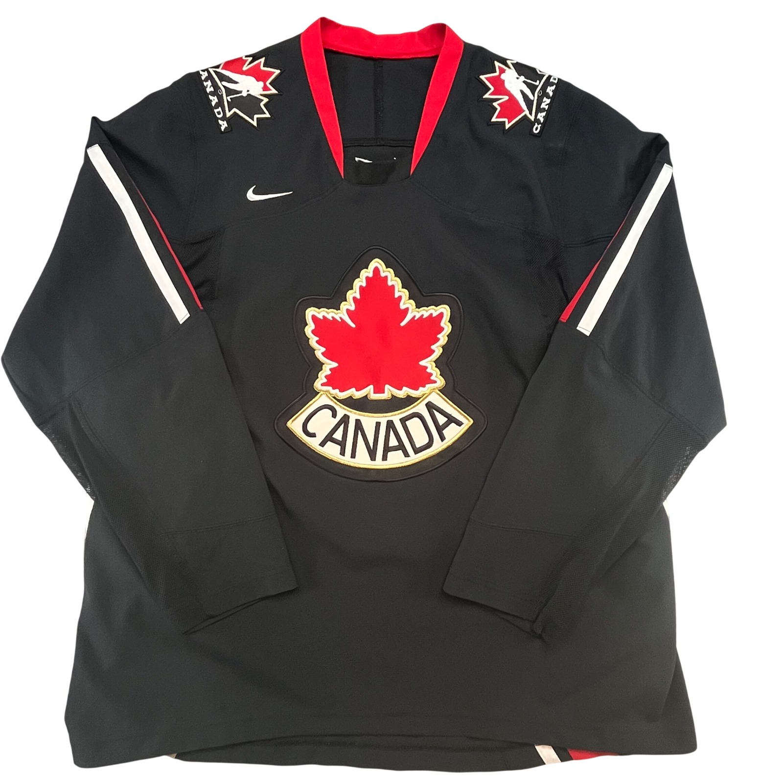 Nike Team Canada Hockey Jersey Mens Black Iihf Maple Leaf Logo Xl